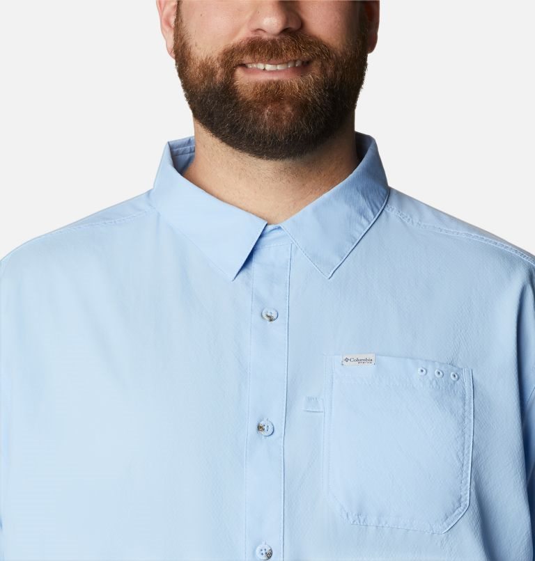 Men's Columbia PFG Slack Tide Camp Shirts Light Blue | Plus Size CA-H531C